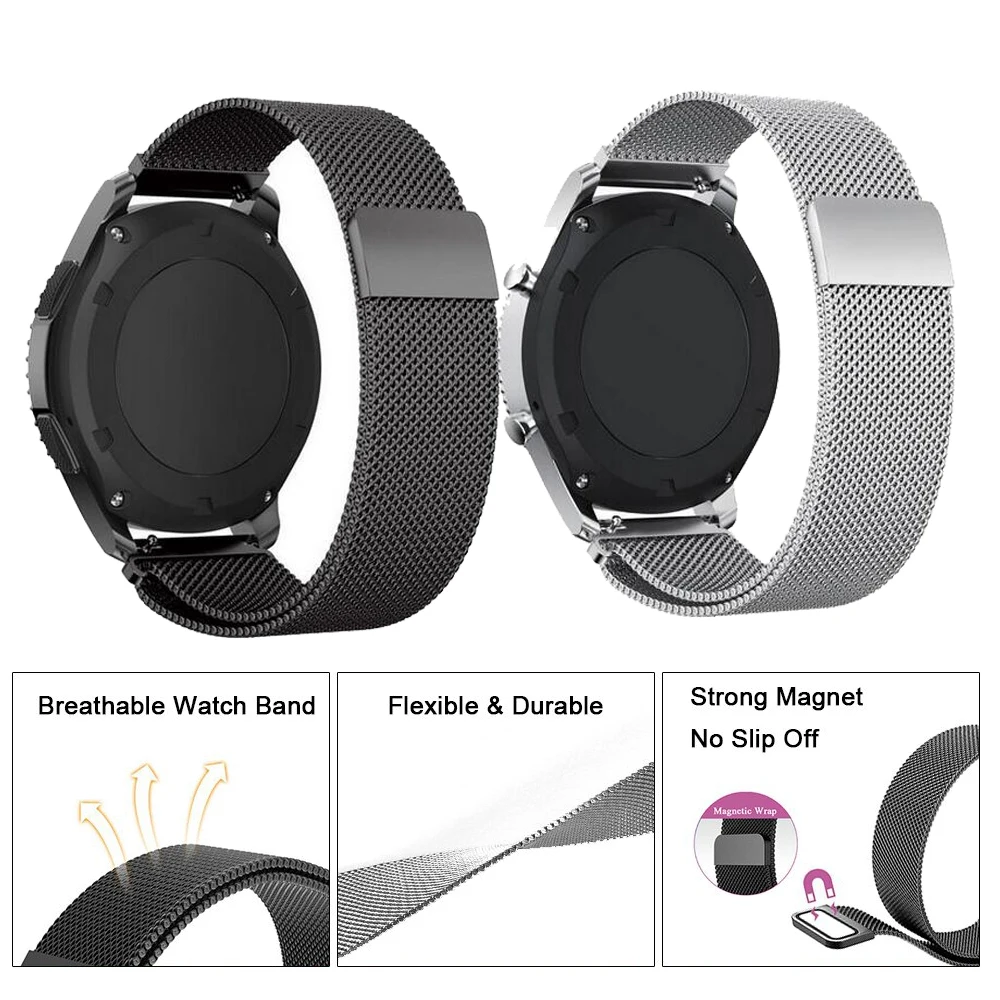 18 22 20 мм для samsung gear sport S2 S3 классический ремешок huami amazfit gtr Bip huawei GT 2 42 46 galaxy watch active 40