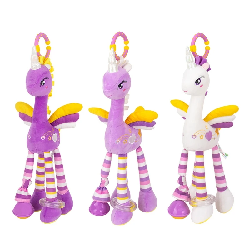 

Baby Bed Unicorn Crib Haning Rattle Cotton Decoration with Teether Interactive Toy Infant Gift for Baby Brain Dropshipping