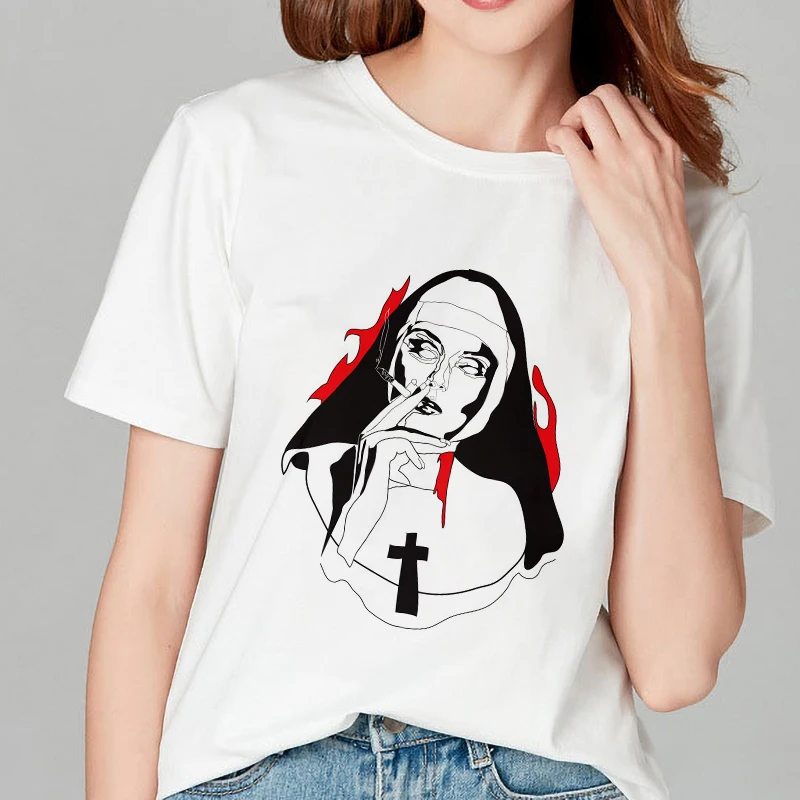 Новинка 2019 летняя футболка для женщин индивидуальная курения с принтом