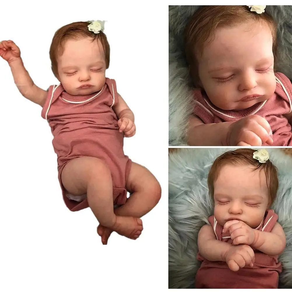 

49cm Painted Rebirth Doll Rosalie Rebirth Baby Doll with High Quality Genesis 3d Skin Tone Multi-layer Visible Paint Reborn Girl