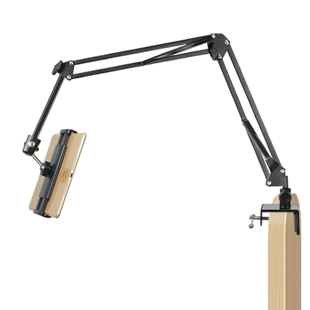 

360 Rotating Flexible Long Arms Mobile Phone Holder For iPhone Xiaomi Desktop Bed Lazy Bracket Phone Stand Metal Clamp Support