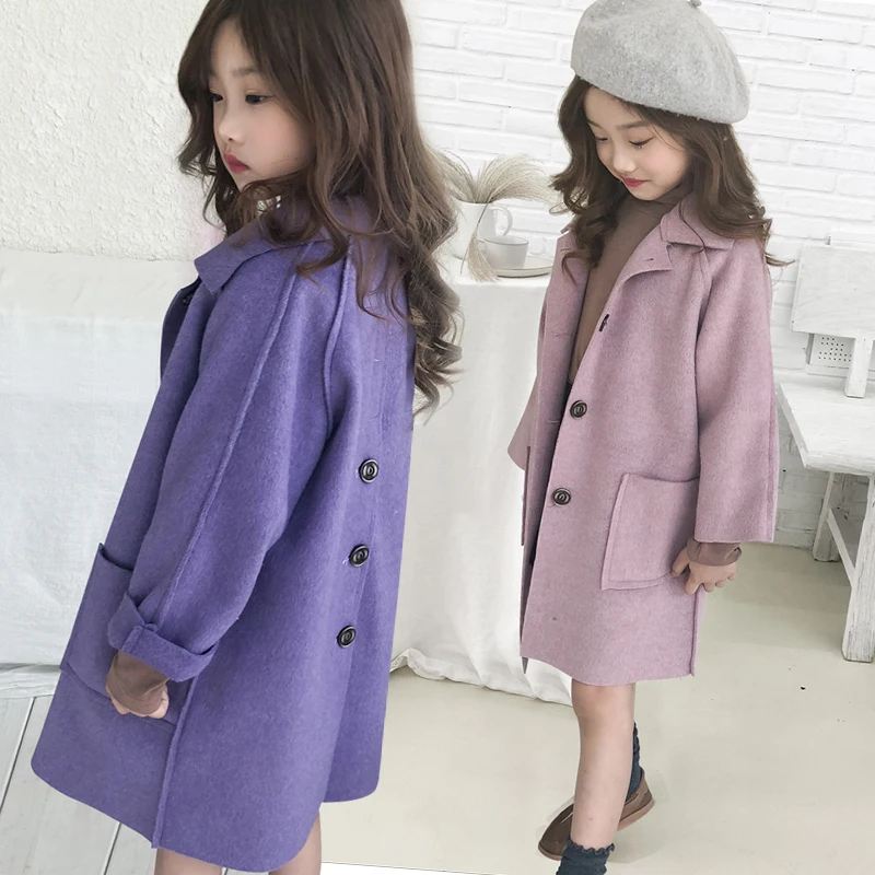 

Kids Wool Coat Thick Girl Snowsuit Spring Winter Jackets Outwear Baby Blends Toddler Children Clothes Outfits Design High Qualit