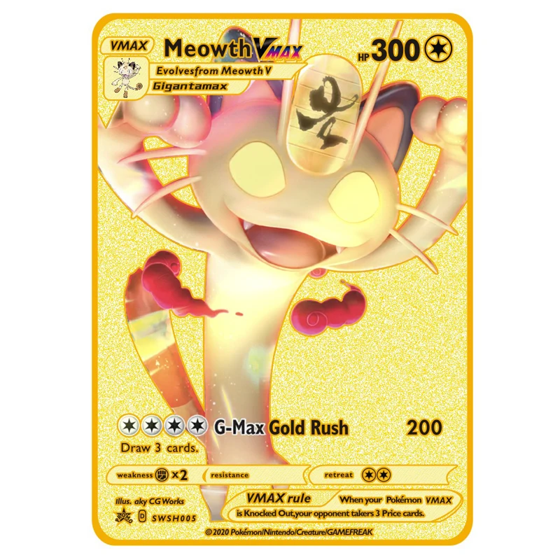 Новинка металлическая карта памяти Pokemon DX золотая ZacianV SnorlaxV EvoliV коллекция