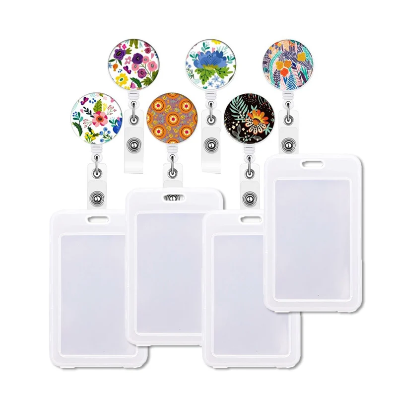 

1 Pcs Kawaii Little Flower Retractable Nurse Badge Reel Clip Fashion Badge Holder Students Doctor Vintage ID Card Holder