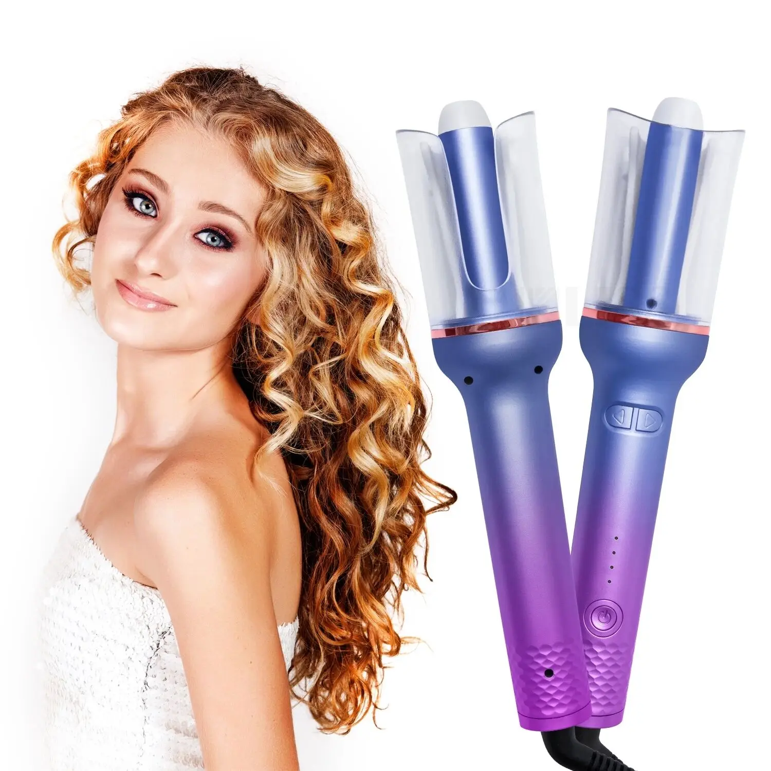 

Щипцы для завивки волос Волнистые прозрачные автоматические волшебные щипцы для завивки волос вращающаяся плойка керамические цветные Во...