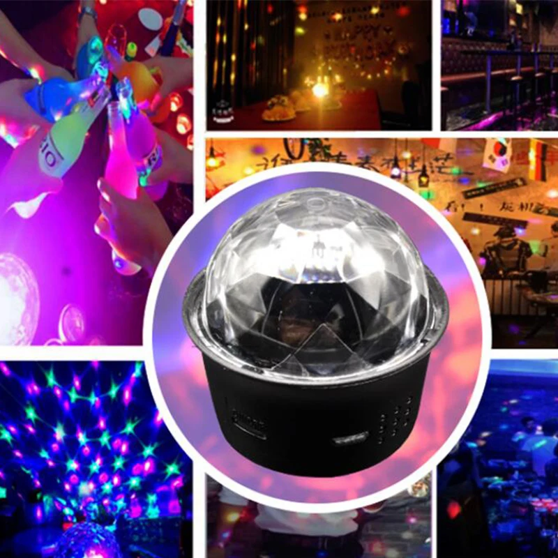 Миниатсветодиодный рная светодиодная волшебная лампа диско шар RGB для диджея