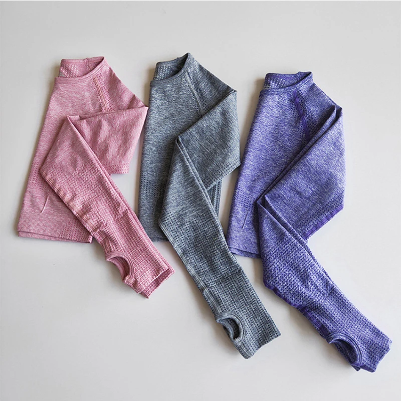 Бесшовный комплект для йоги спортивные топы костюмы женская одежда фитнеса