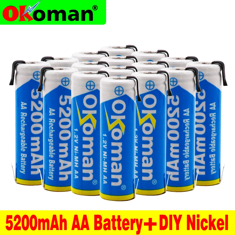 1 2 в 5200 мАч NI MH AA перезаряжаемые батареи aa батарея для сварки вкладки