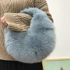 Сумка женская из натурального Лисьего меха, на цепочке