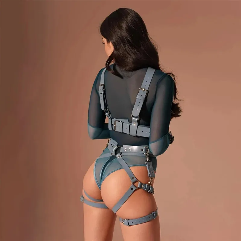 Кожаная портупея Женская подвязка пояс женское белье для взрослых тела БДСМ
