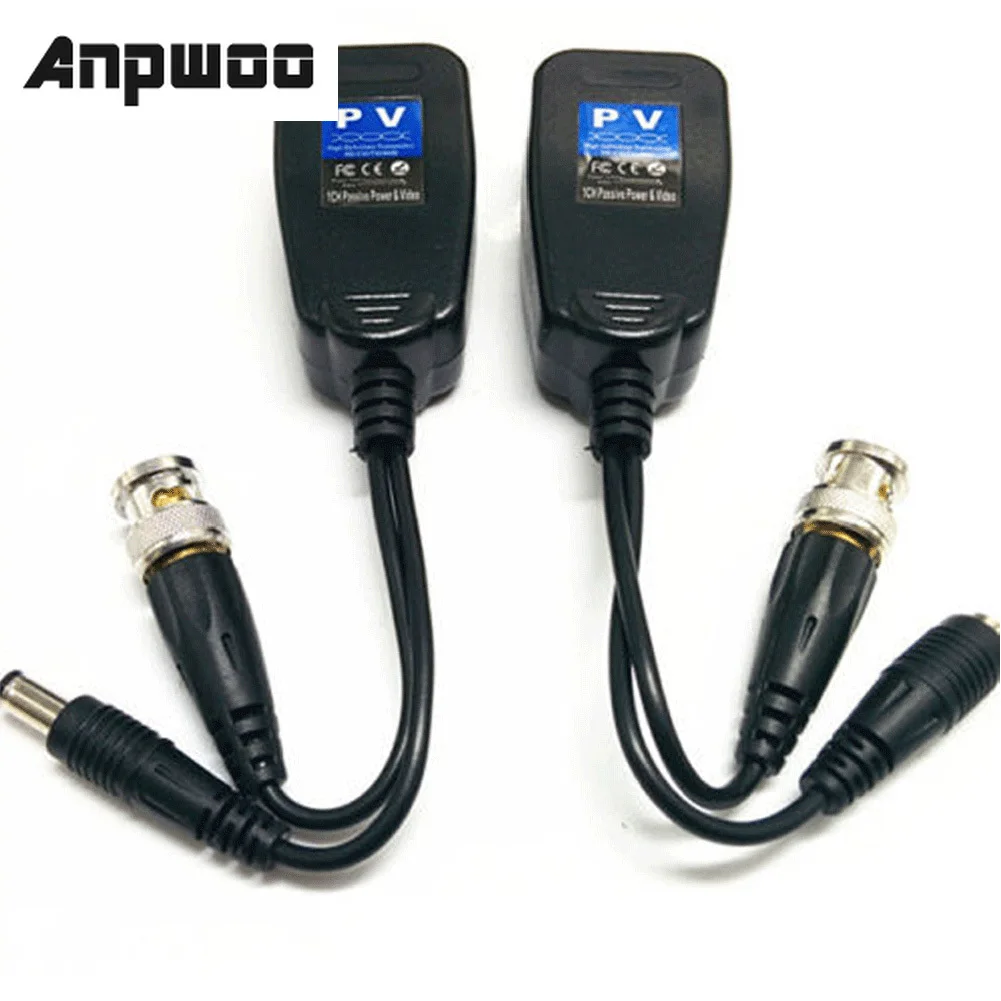 

Anpwoo 5 Pairs CCTV Coax BNC Video Power Balun Transceiver to CAT5e 6 RJ45 Connector HJ55