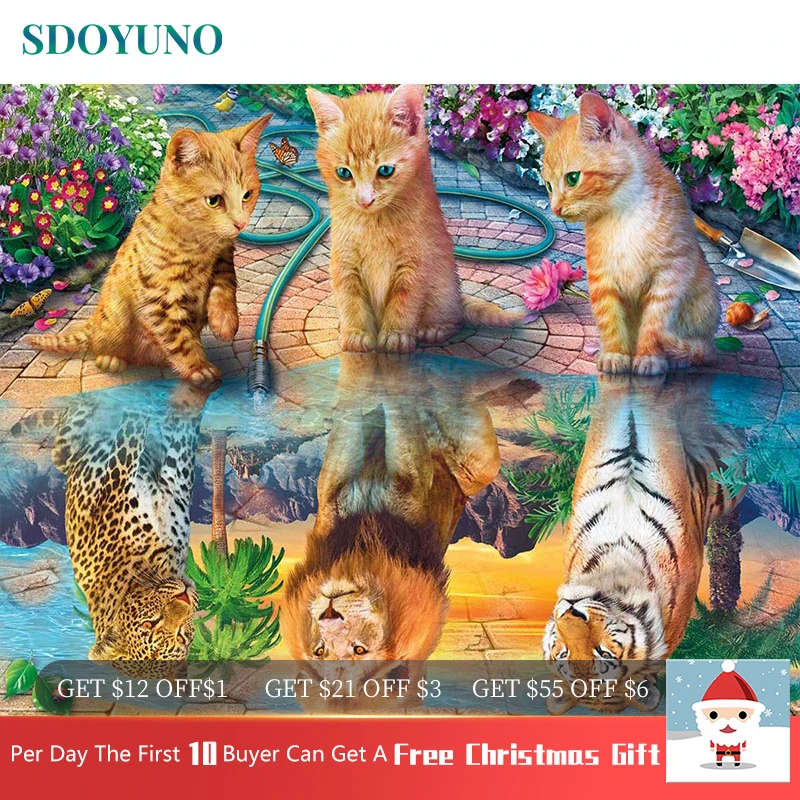SDOYUNO pictures by numbers 60x75cm DIY Painting By Numbers Frameless For Home Decor Digital Painting On Canvas For Unique Gift