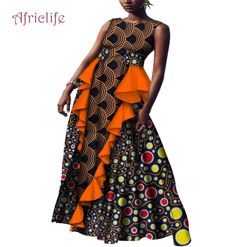 Женские Африканские модные традиционные платья с принтом Анкары Дамская одежда