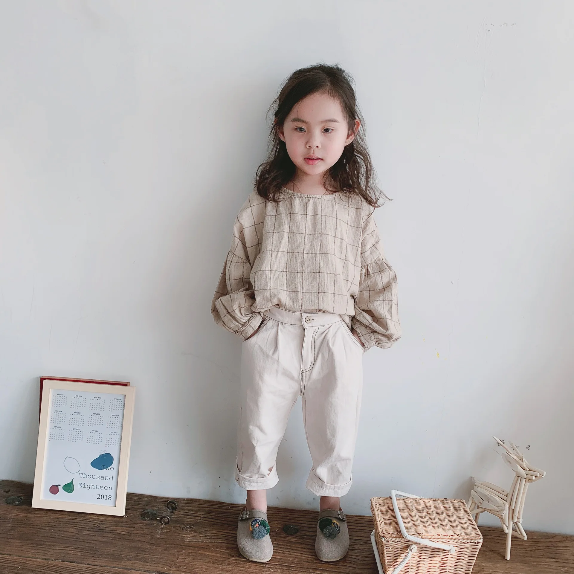 Хлопковая рубашка из пеньки для девочек на весну и лето новый стиль Футболка с