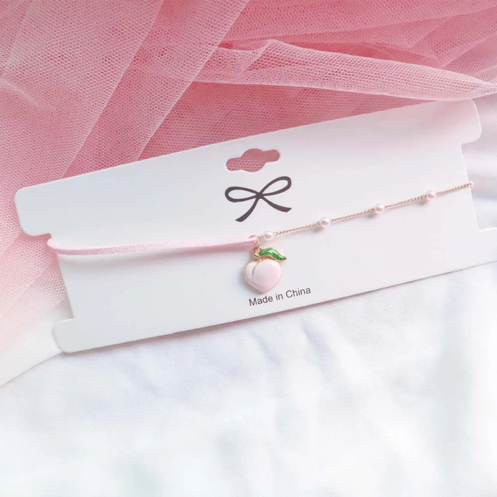 Модный весенний розовый персиковый кулон в форме сердца чокер короткие ожерелья