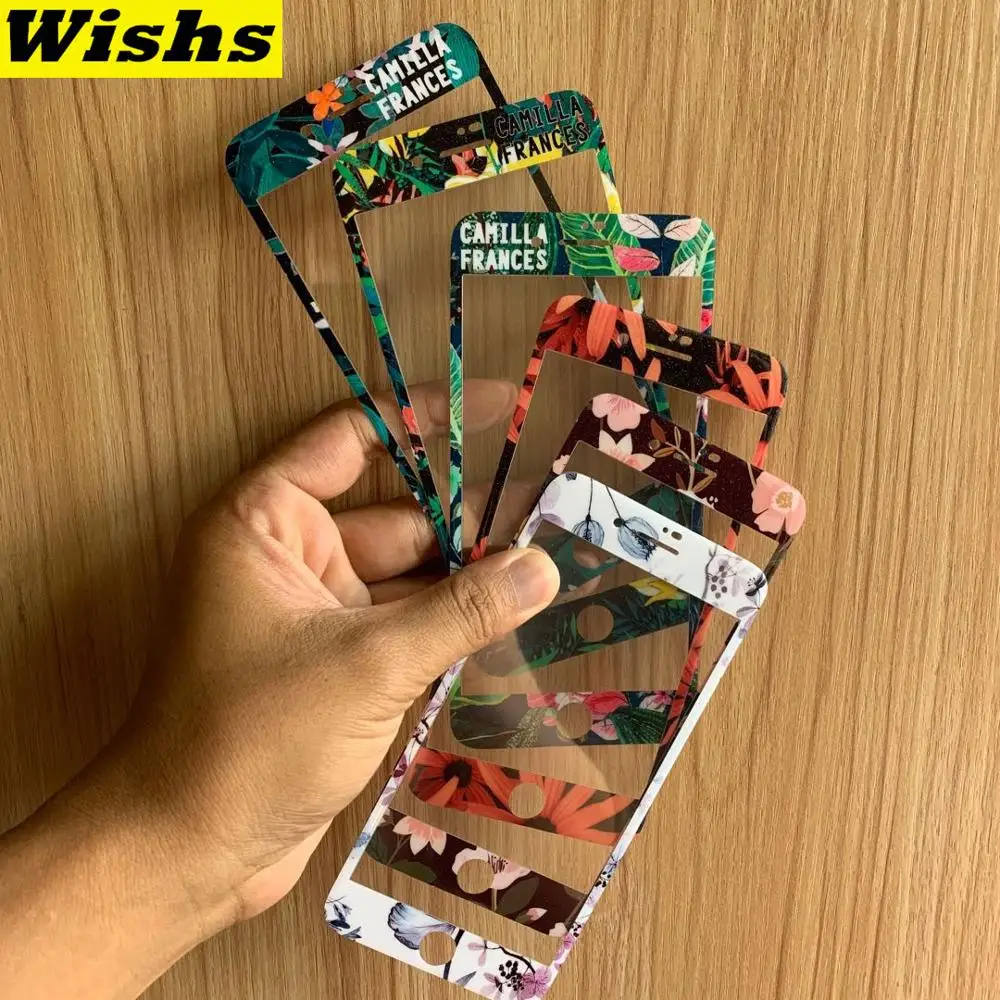 

Retro Flowers Green Leaf Fiber Tempered Glass Film For iPhone 11 Pro MAX XR XS MAX X 6s 7 8 Plus Screen Protector Full Cover