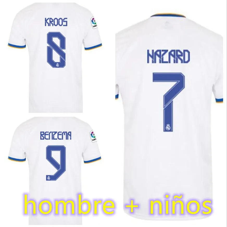 

Top quality REAL Madrides home kit jersey ALABA HAZARD SERGIO RAMOS BENZEMA ASENSIO MODRIC MARCELO 2021 2022 uniform mens shirt