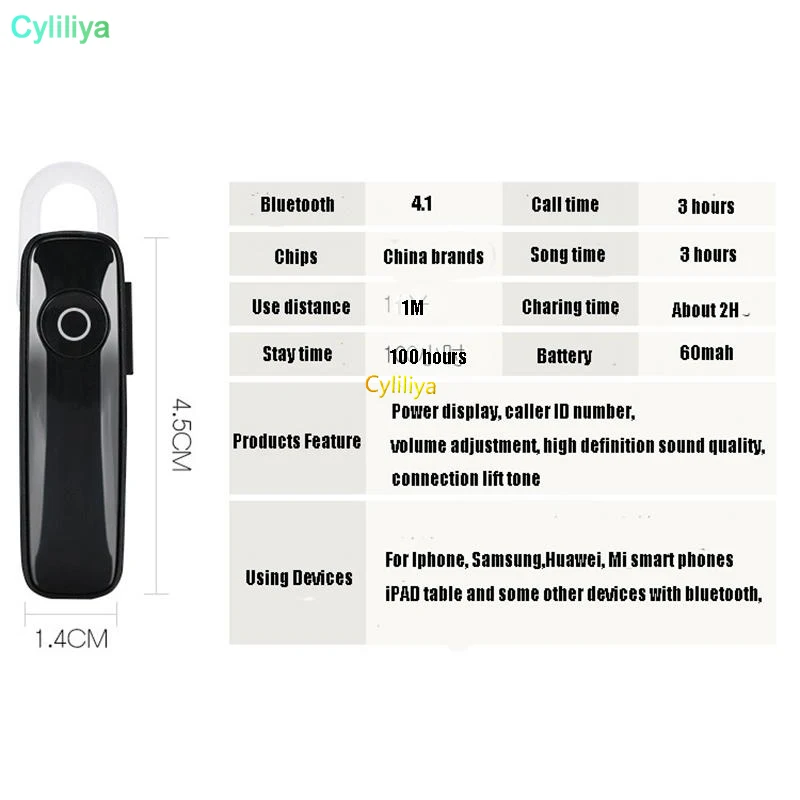 50pcs Customized LOGO Mini Single Bluetooth Headset 4.1 Wireless Earphones Wholesale Cheap From China Factory | Электроника