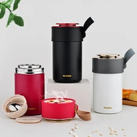 600ml1000ml thermos food lunch box stainless steel container with spoon vacuum flasks thermocup food soup thermos free shipping