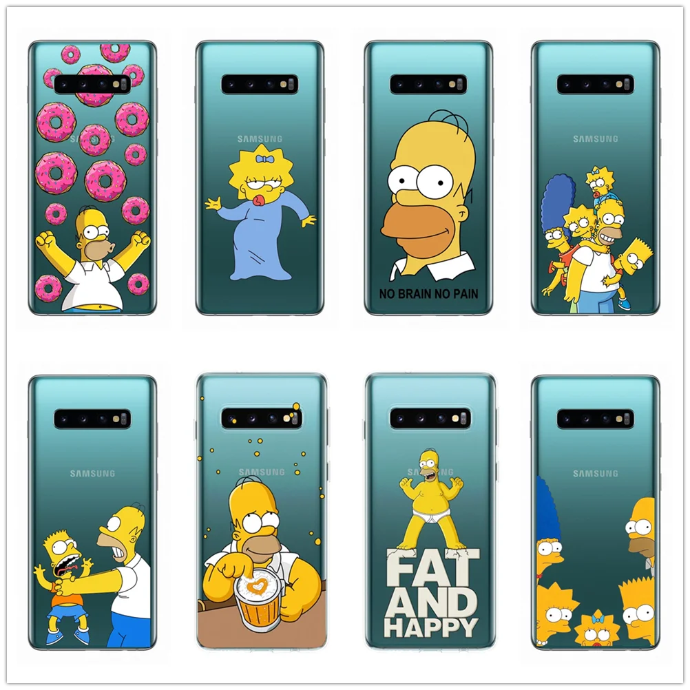 Милый Забавный Мягкий силиконовый чехол из ТПУ для телефонов Samsung S6 Edg S7 S8 S9 Plus S10