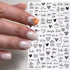 3D наклейка для ногтей крутая наклейка с английскими буквами s для ногтей любовь сердце дизайн Самоклеящиеся Переводные слайдеры бумажная Фольга для ногтей