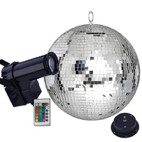 thrisdar dia25cm 30cm reflective glass mirror disco ball with motor rgb beam pinspot lamps home party wedding disco stage light