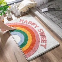 yixva soft non slip bathroom carpet rainbow rug print doorway water absorbent bath mat home decor floor rug shower room mats