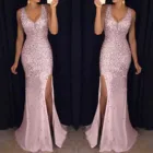 Женское винтажное вечернее платье, длинное платье с блестками, для выпускного вечера и вечевечерние НКИ, 2021