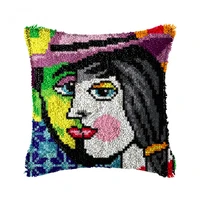 men and women body art pattern diy latch hook cushion crochet embroidery yarn pillows case making cross stitch kits eyes