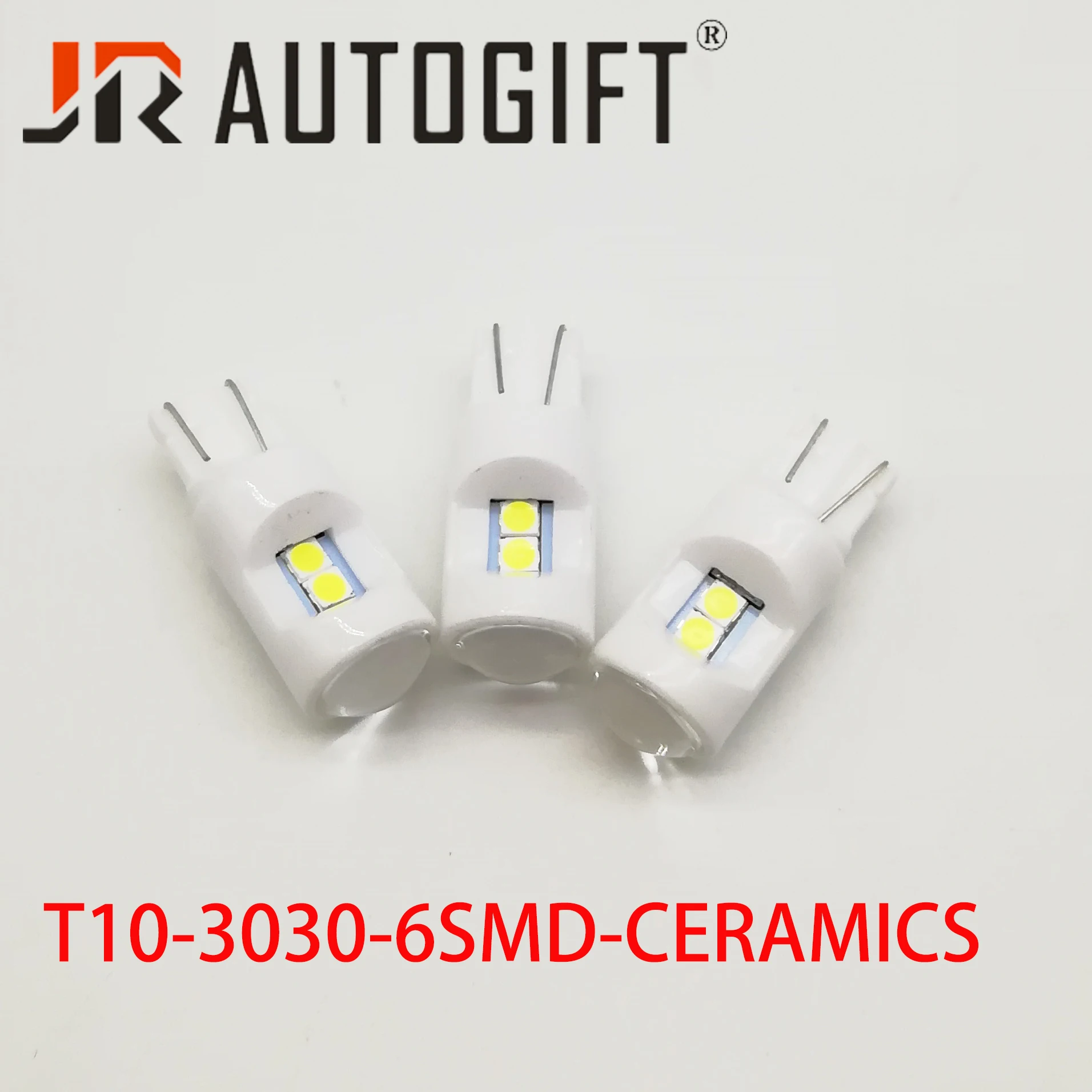 50 шт./лот керамика t10 Автомобильные светодиодные лампы белого цвета T10 3030 6SMD