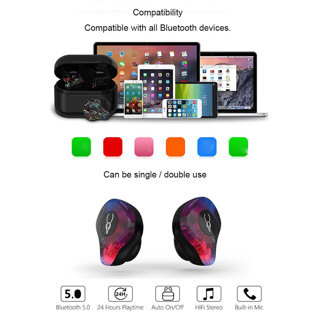 X12 Pro TWS Bluetooth наушники беспроводные наушники с беспроводной зарядный чехол 3D бас стерео звук водонепроницаемый с зарядным устройством