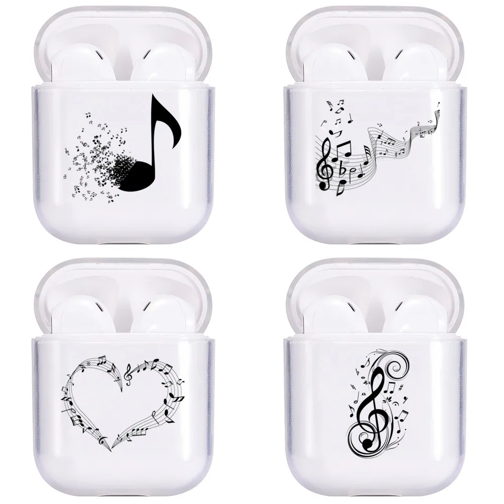 Прозрачные мягкие чехлы для Apple Airpods беспроводные Bluetooth наушники Мультяшные милые
