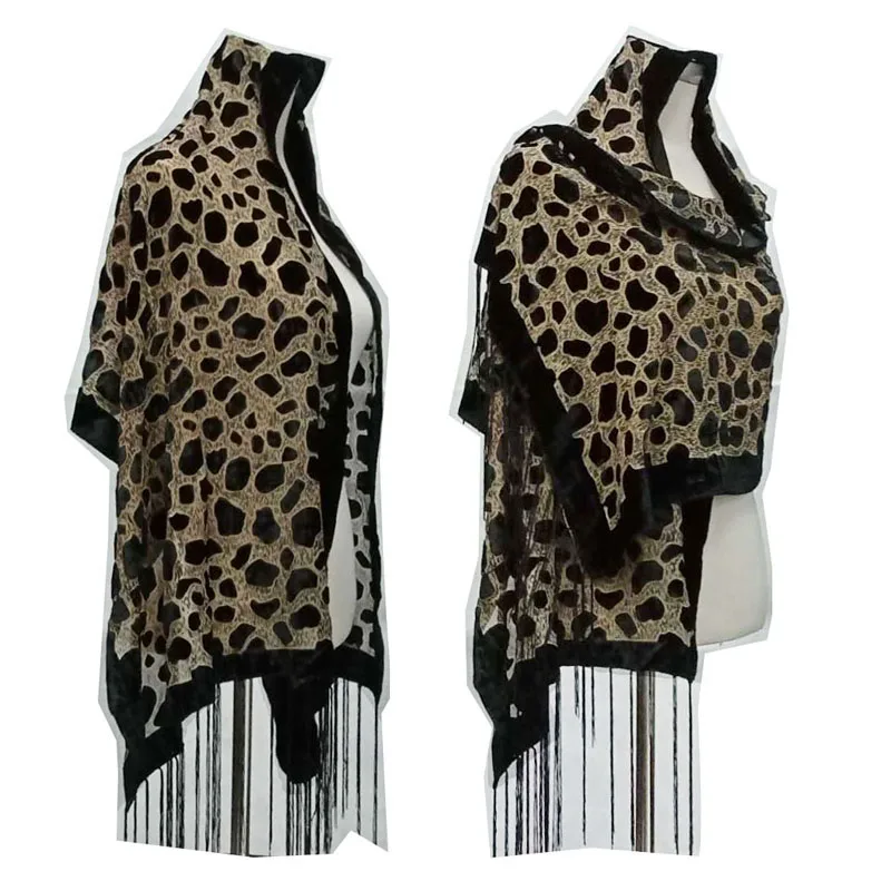 

Черное пончо с леопардовым принтом Женская зимняя обувь шарф мягкий бархат с длинной бахромой шарф с зебровым принтом для женщин 2020 хиджаб ...