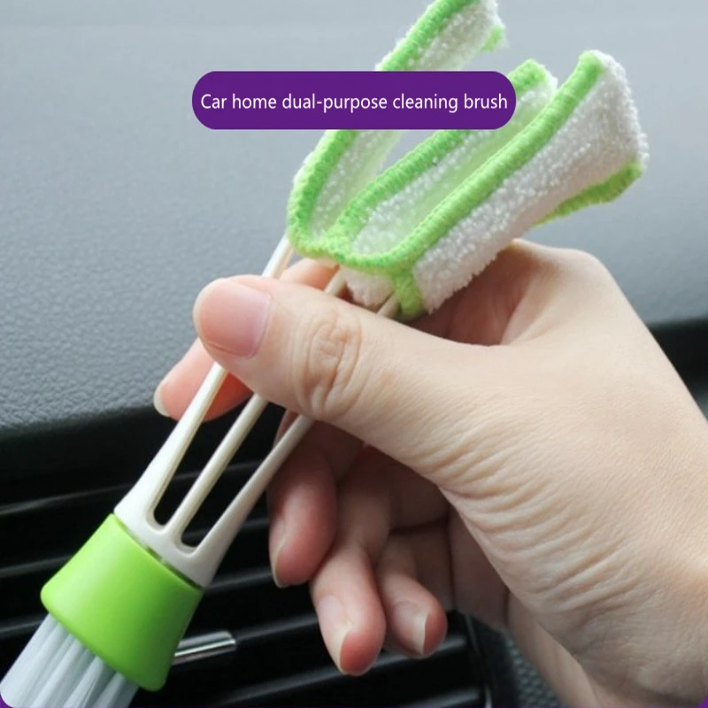 Automotive Supplies Double-headed Air Conditioning Brush, Air Outlet Brush, Interior Instrument Cleaning Brush, Soft Brush