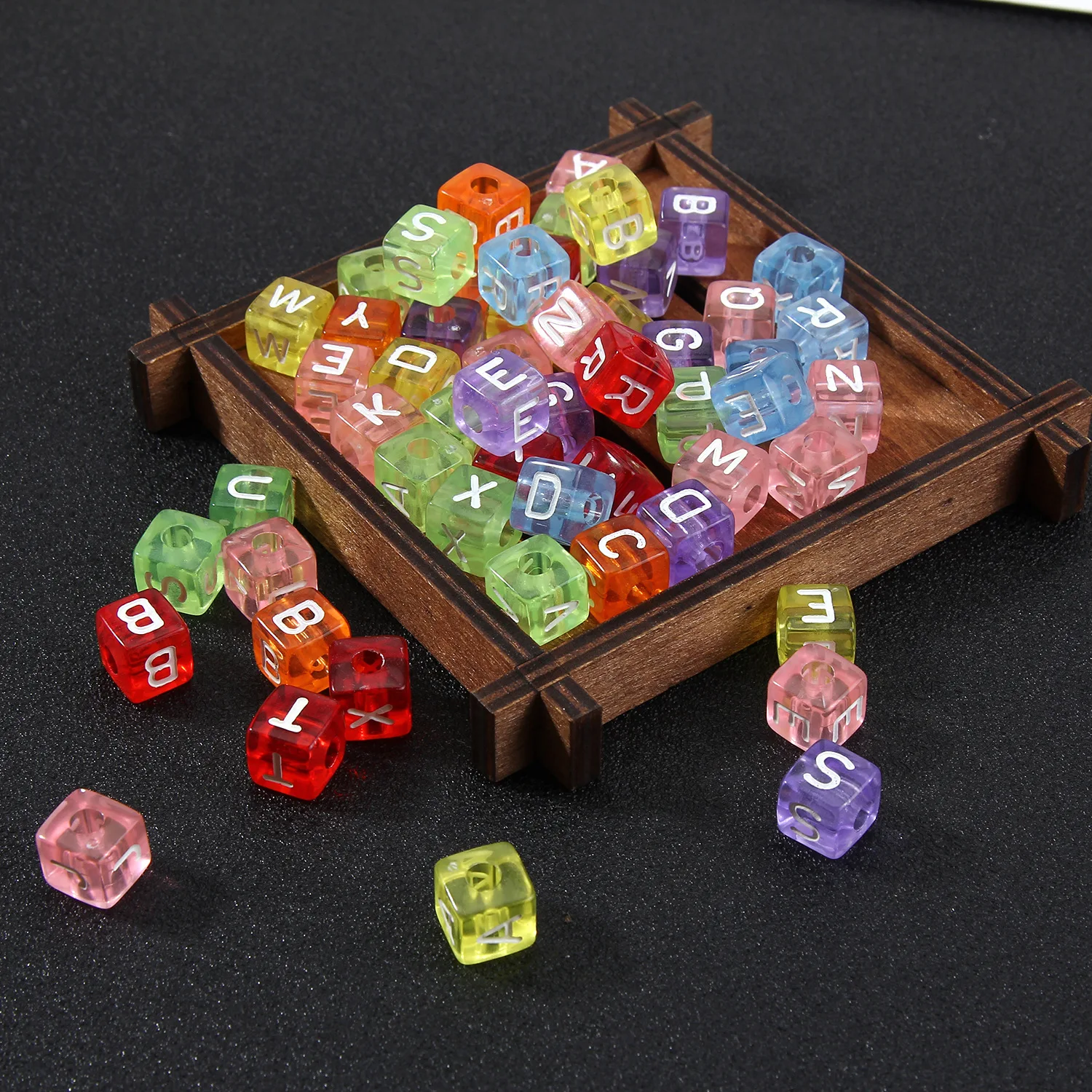 

Mixed Letter Acrylic Beads Square Cube Loose Spacer Alphabet Beads For Jewelry Making Handmade Diy Bracelet Necklace Accessories