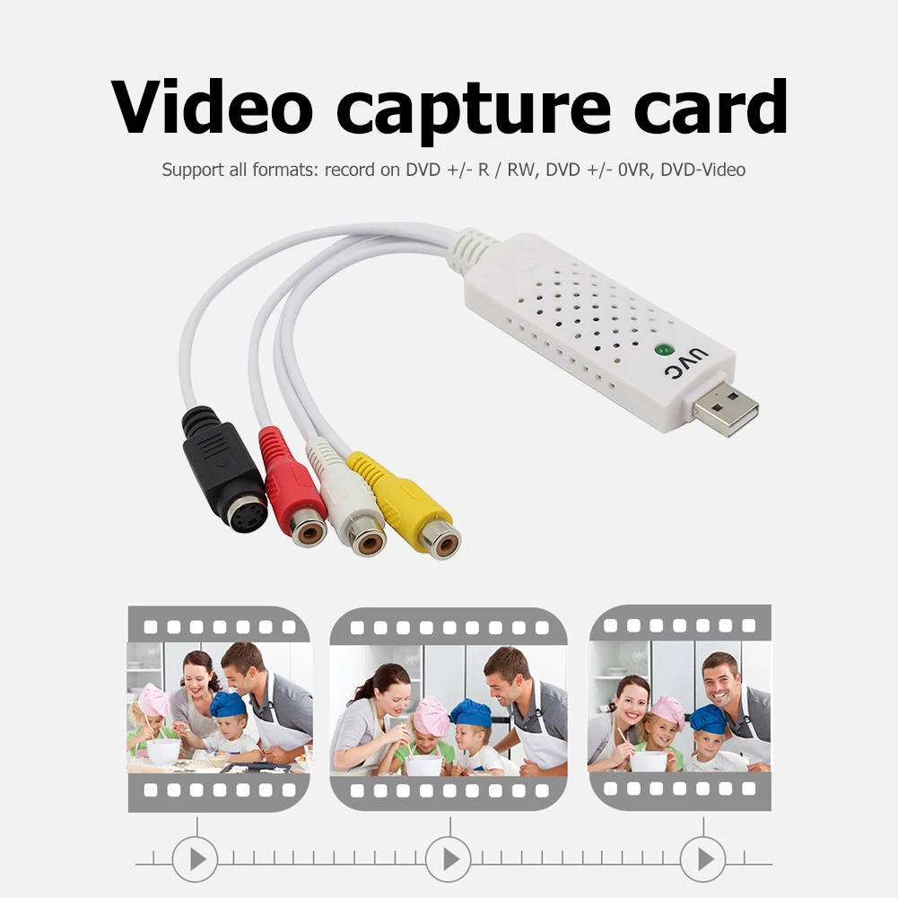 Портативная Карта видеозахвата USB 2 0 адаптер VHS в DVD для Win/10/8/7 Mac IOS|Карты видео- и