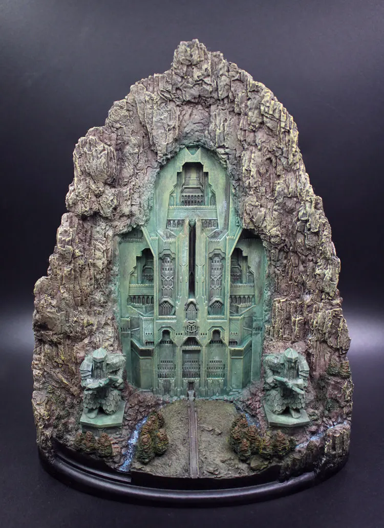 Высокое качество 27 см Erebor одинокой горы двери статуэтка в виде игрушечная