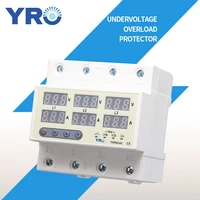 din rail 3 phase voltage relay 380v voltmeter ammeter over and under voltage monitor relays protector adjust current overvoltage