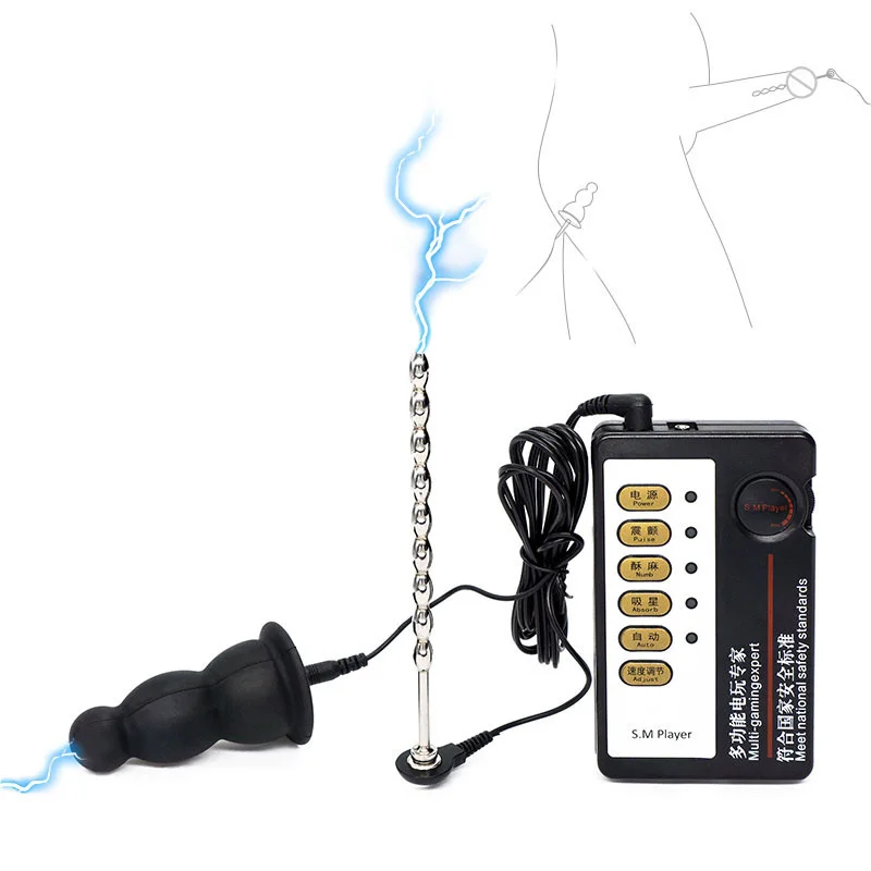 Электрический шоковый импульс Анальная пробка вибратор электрошок катетер