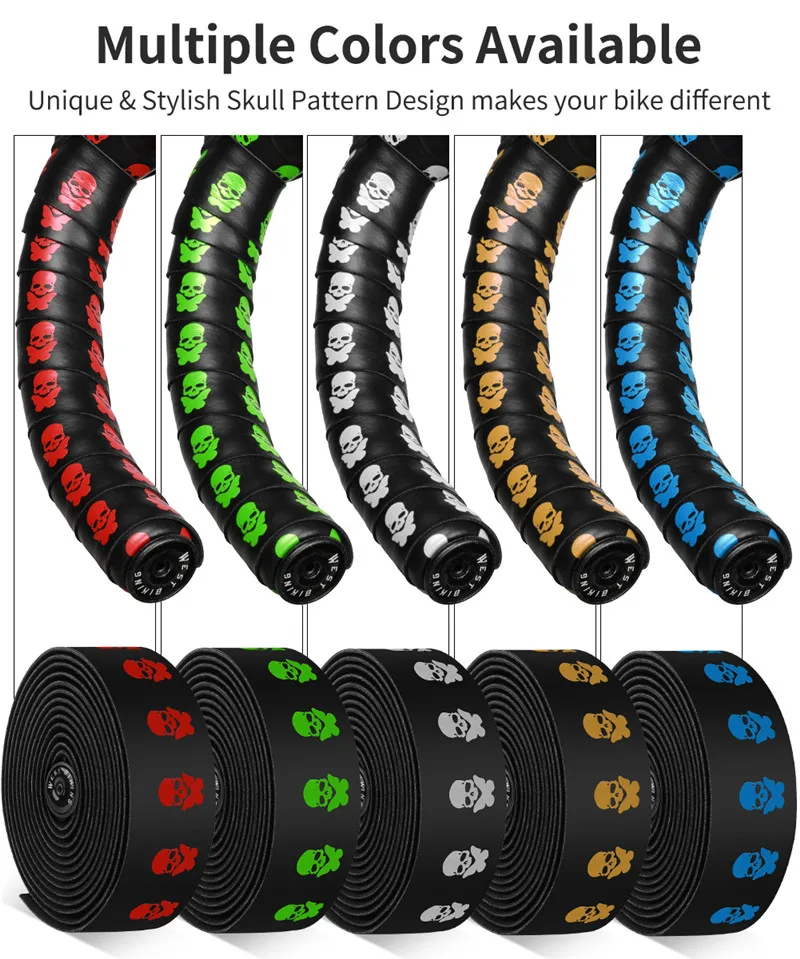 West Biking 1 пара дорожная лента для руля велосипеда противоскользящая мягкая Pu Eva