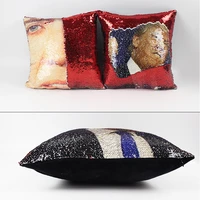 1pcs trump reversible shiny pillow case magic nicholas cage cushion cover decorative cushion cover 40x40cm
