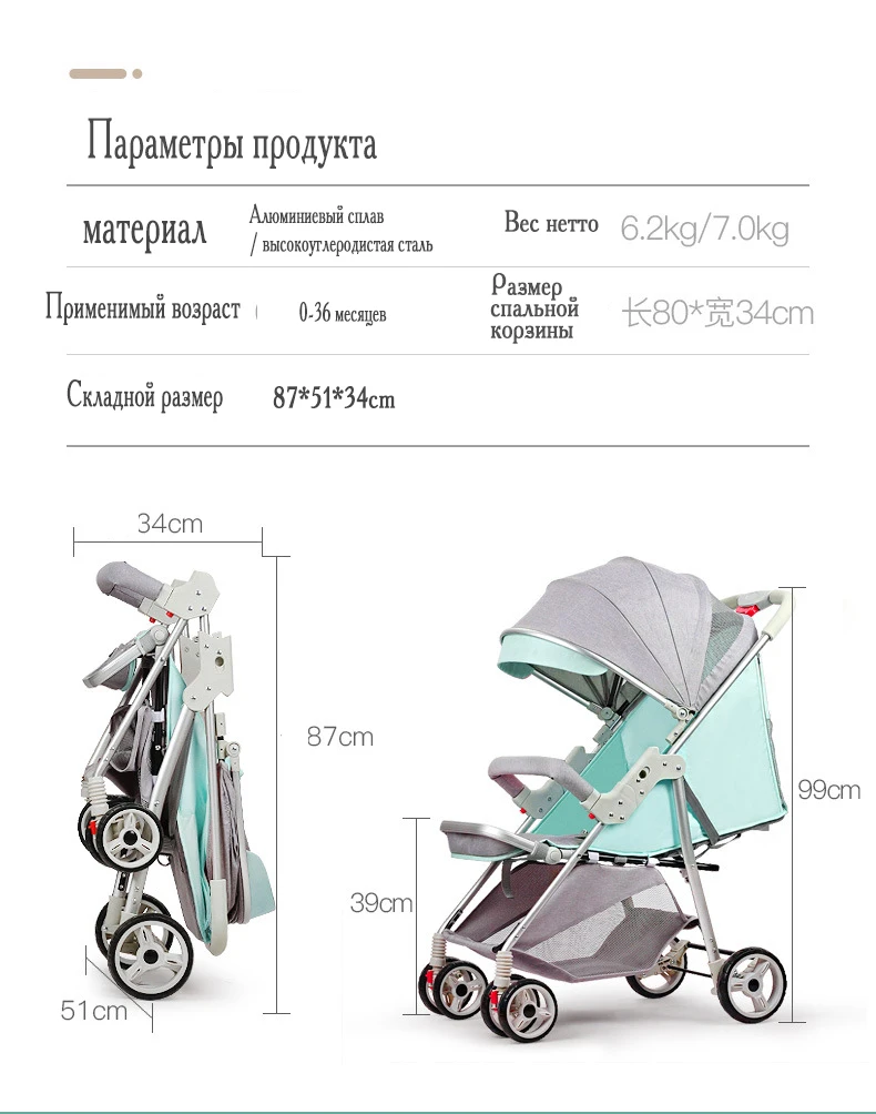 Wisesonle коляска детская складная переносная тележка Сложить Легкая коляска Россия