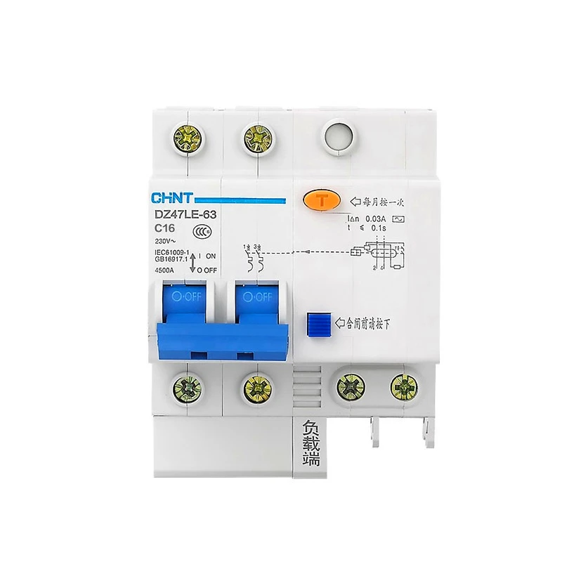 

Chnt dz47le 2 p 10a 16a 20a 25a 32a 40a 50a 60a disjuntor de corrente residual rcbo
