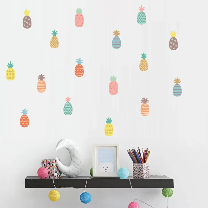 Наклейка на стену с мультяшным ананасом T200913 креативные наклейки в скандинавском