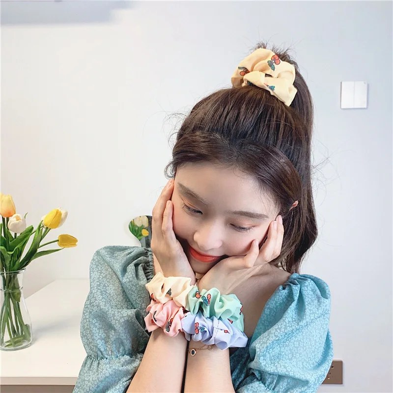 

(10 Pieces/Lot) New Fruit Cartoon Cute Summer Series Female Ponytail Hair Bands