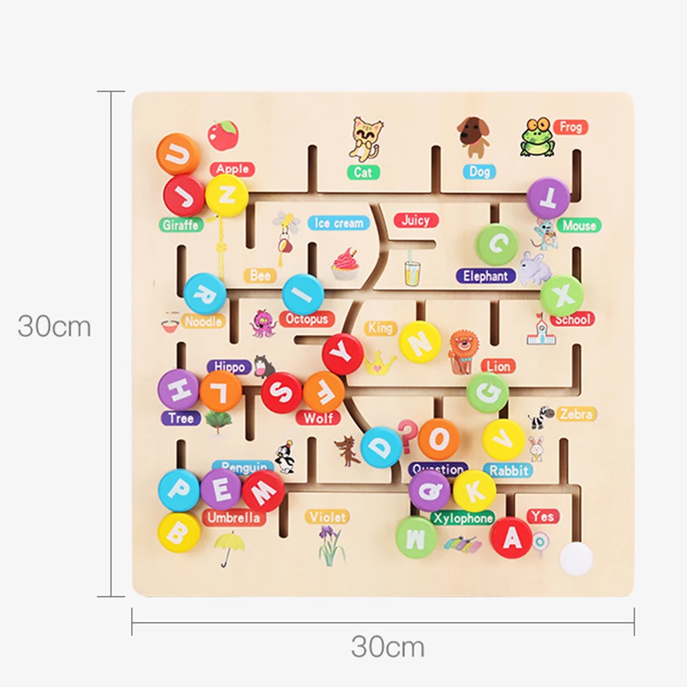 

Kids Maze ABC Alphabet Game Toddlers Wooden Puzzle Learning Toys For Early Developmental Color Recognition Toys For Toddlers Kid