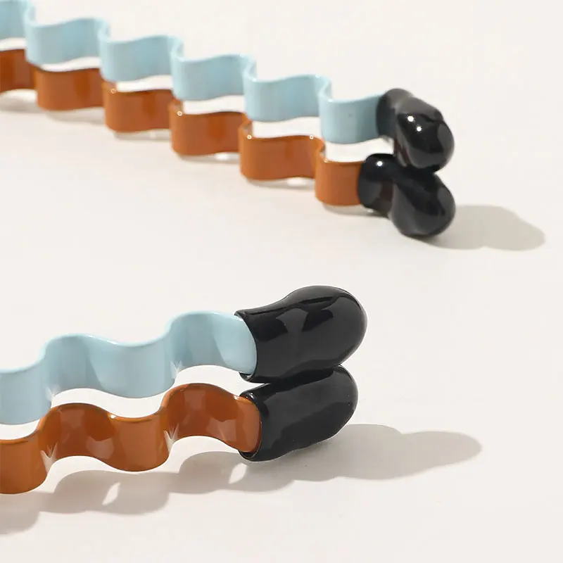 Женские Элегантные Простые обручи для волос в форме волны милые принцессы