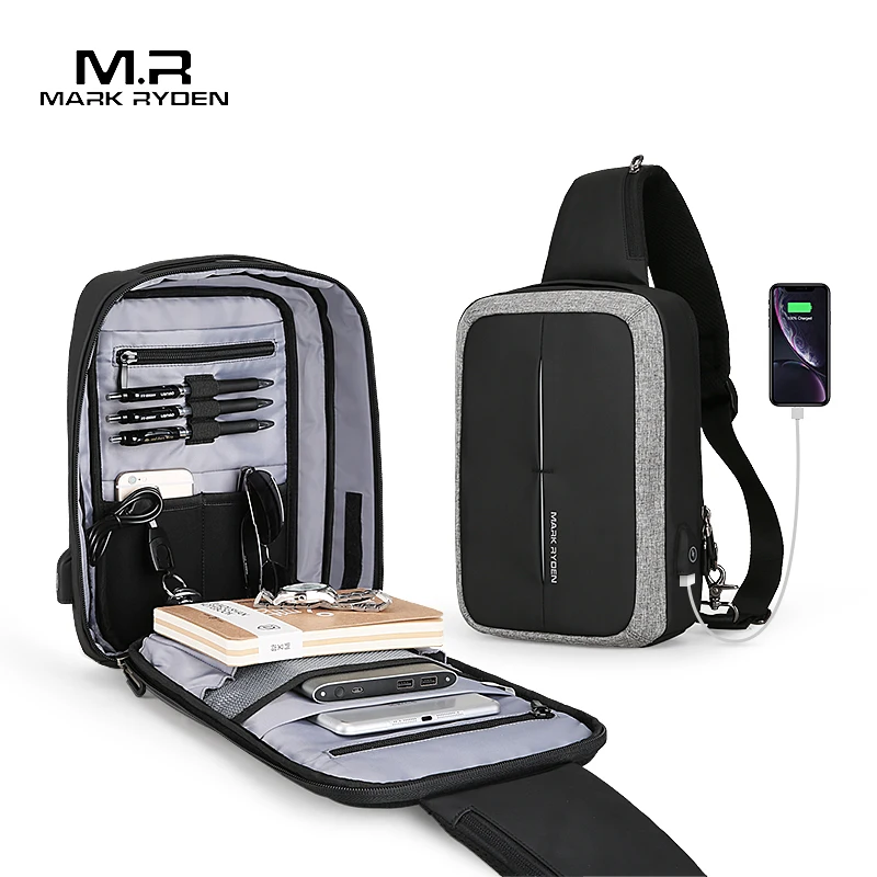 Мужская сумка через плечо Mark Ryden водонепроницаемая слинг с защитой от кражи