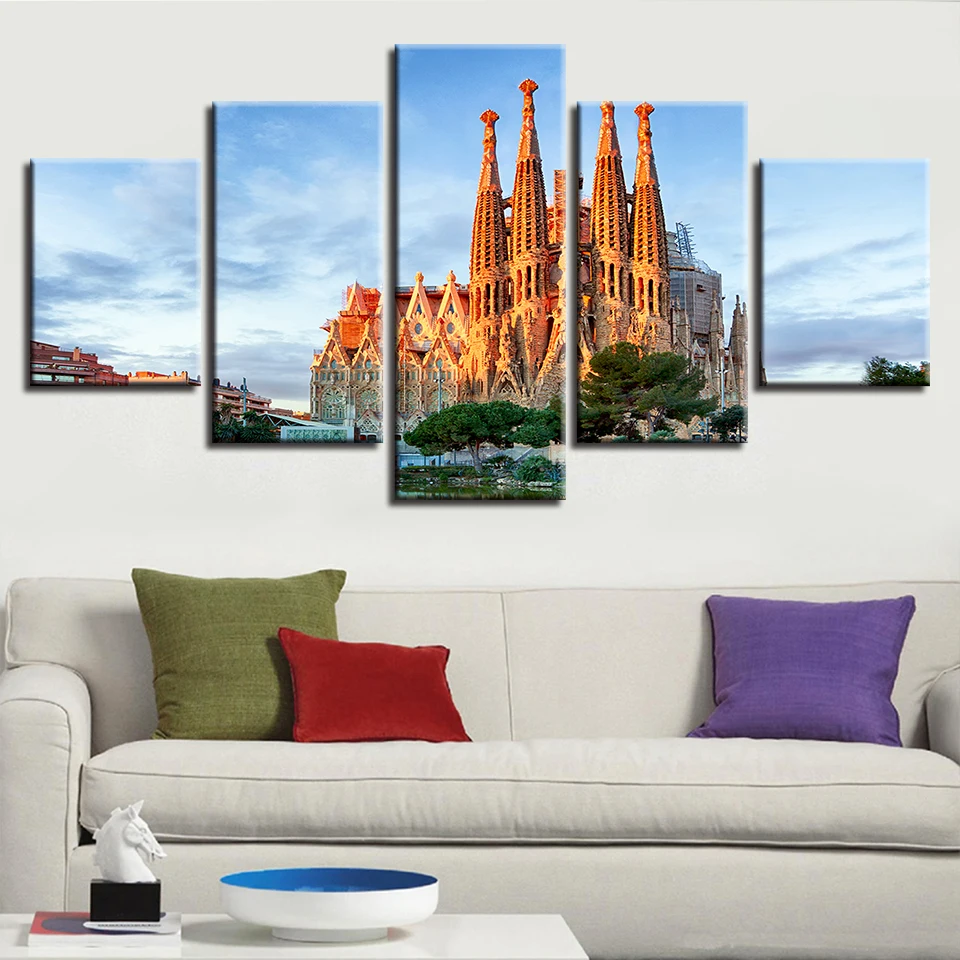 Картины на холсте Испания город Барселона плакаты несколько стен 4