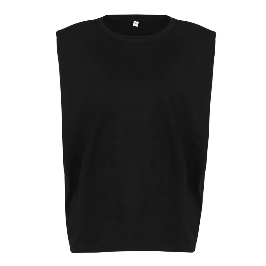 

2020 Europe And America Spring Summer New Hot Selling Sleeveless Women's Vest Crew Neck Solid Color Loose Tops Tshirt